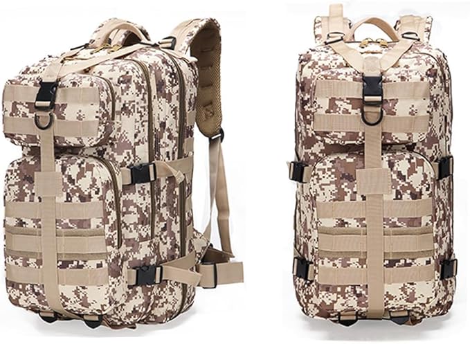 Military Tactical Backpack 3 Day Assault Pack Army Molle Bag Backpacks Rucksack 35L (Desert Digital)