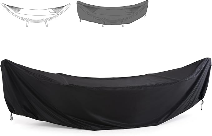 SUNCREAT Hammock Cover Water-Resistant Polyester Hammock Stand Cover for 14ft Arc Stand Black
