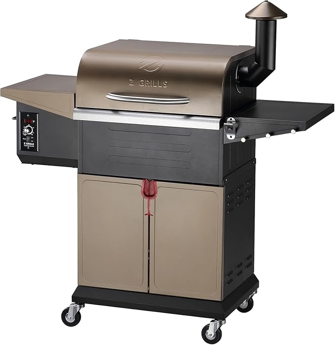 Z GRILLS Wood Pellet Grill Smoker with PID Controller 8-in-1 Master Sear BBQ Grill Auto Temperature Control Huge Storage Cabinet Side Shelf with Tool Hooks 572 sq in Cooking Area for Outdoor 600D