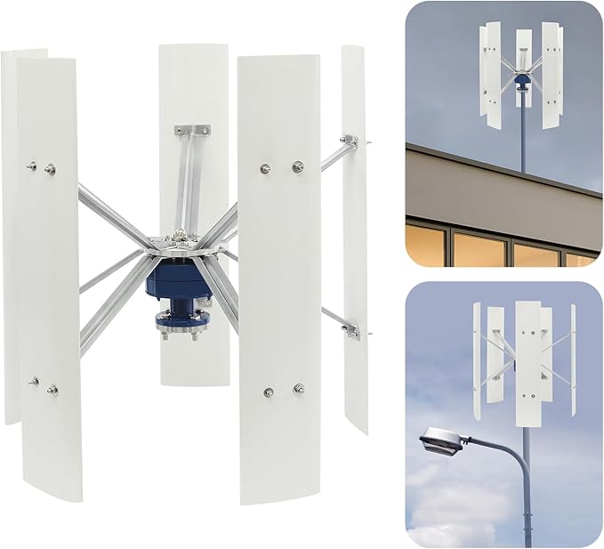 100W Vertical Axis Wind Turbine Generator Permanent Magnet Generator with Intelligent Controller Low Noise Helical Design Windmill for Home Boats Street Lighting (12V100WStyle 2)