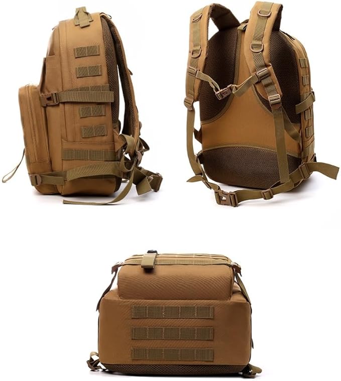 Tactical Backpack Military Molle Hiking 20-35L Tactical outdoor camouflage bag mountaineering wilderness camping dark brown