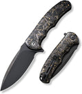 CIVIVI Folding Pocket Knife- Praxis Flipper Liner Lock Knife 3.75 Black Stonewashed Blade Reversible Clip for EDC Outdoor Use C803J