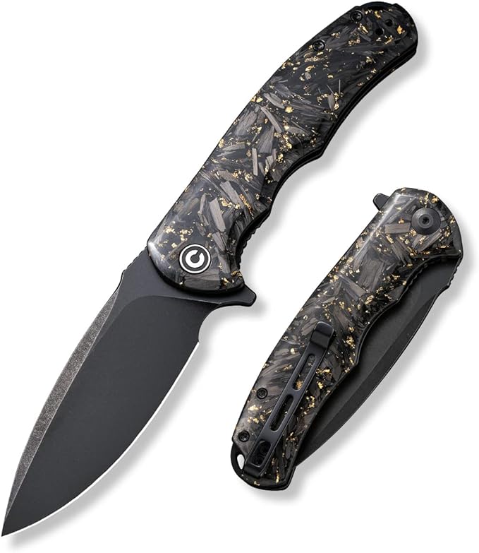 CIVIVI Folding Pocket Knife- Praxis Flipper Liner Lock Knife 3.75 Black Stonewashed Blade Reversible Clip for EDC Outdoor Use C803J