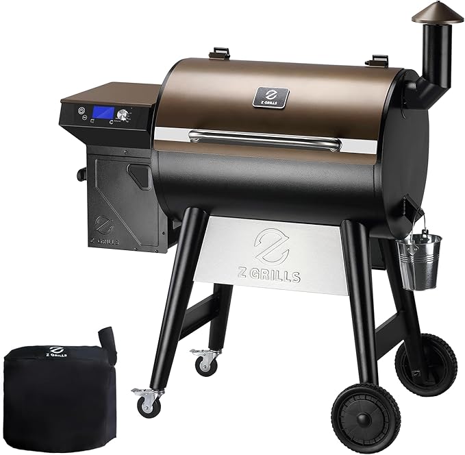 Z GRILLS Wood Pellet Grill &amp Smoker 8-in-1 Outdoor BBQ Grill with PID 3.0 Controller 697 sq in Cooking Area 2 Meat Probes LCD Screen Rain Cover Included