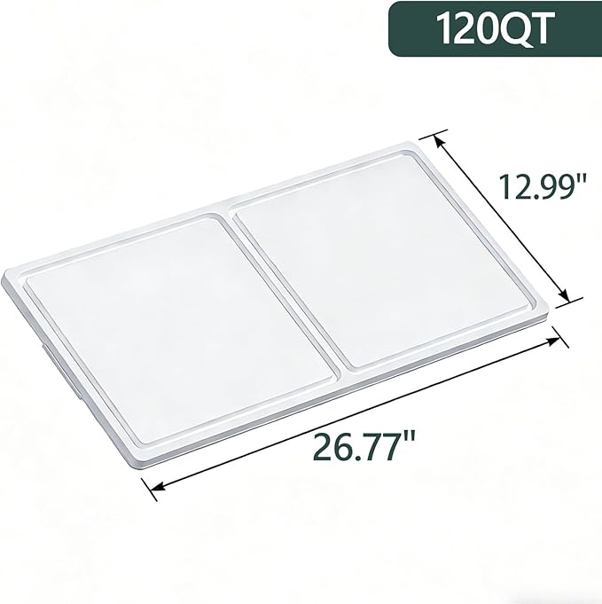 120Qt Storage Bin Lid (2-Pack) - Bin Not Included White