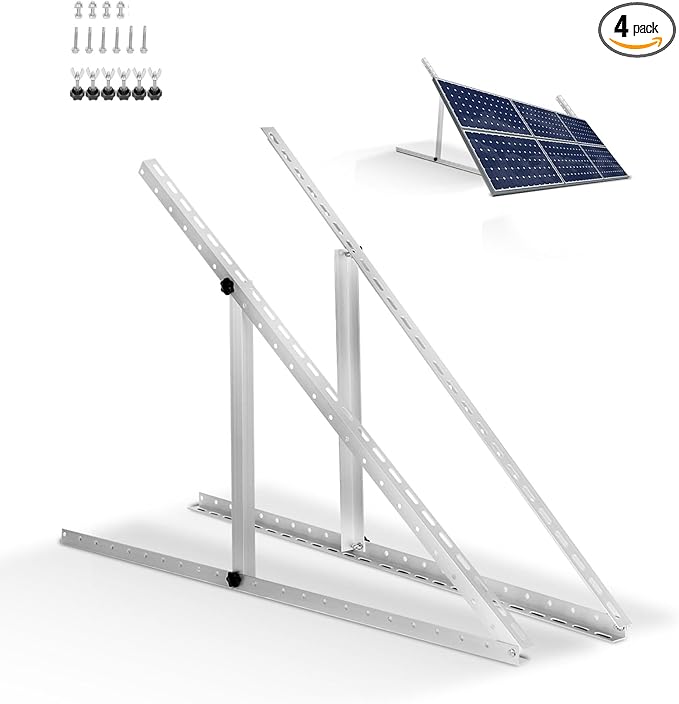 2 Pack 45inch Adjustable Solar Panel Tilt Mount Brackets with Foldable Tilt Legs for 45 Panels | 2400Pa Windproof Adjustable Brackets Kit for RV/Roof/Ground Fits EcoFlow/Jackery/Bouge RV