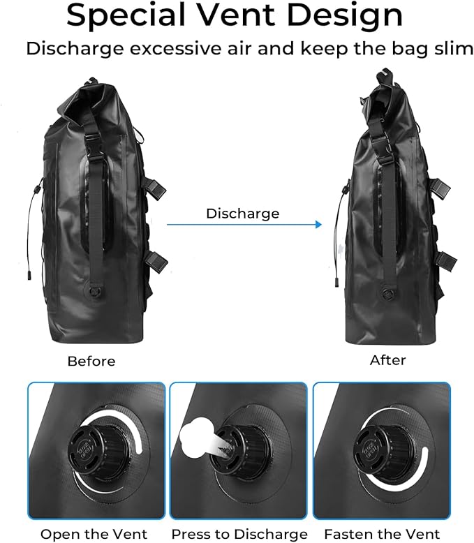 65L Waterproof Duffel Bag and 35L Heavy Duty Waterproof Backpack - Roll-Top Floating Dry Bag Backpack for Kayaking Rafting Boating