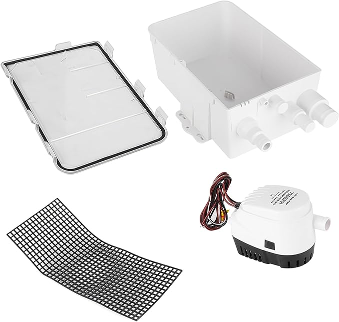 750GPH Portable Bath Shower Water Pump with Auto Float Mechanism Immersible Bilge Pump for Outdoor Camping Sink Drainage