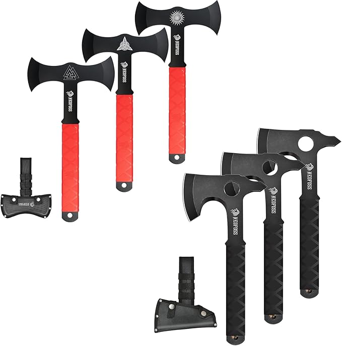 NedFoss Throwing Axes 6 Pack Throwing Axes and Tomahawks Set with Axe Sheath for Competiton and Recreation