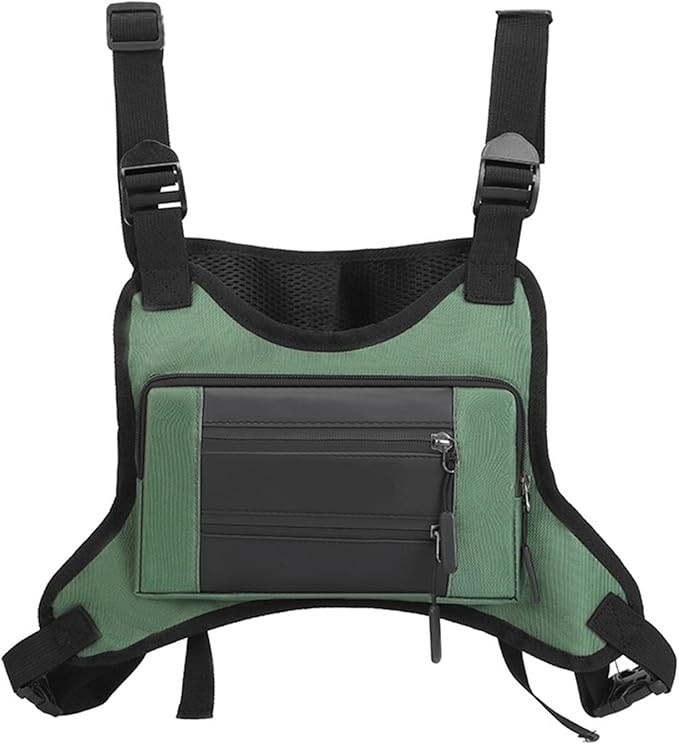 Genérico Tactical Chest BagCompatible for Men Running Front Vest Backpack Rig Outdoor Camping(Green)