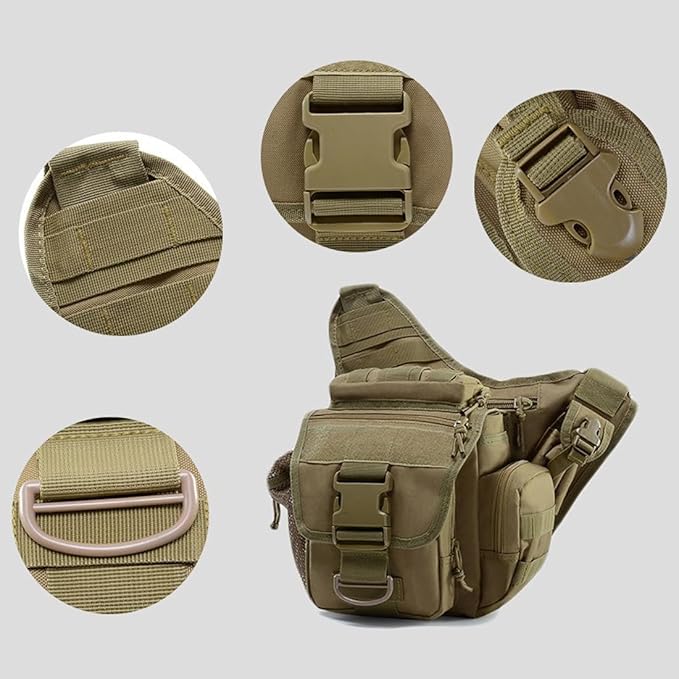 Outdoor Military Tactical Sling Pack Multi-functional Compact Tactical Messenger Shoulder Bag (CP)