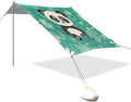 Cartoon Panda in Flowers Beach Tent Sun Shelter Set UPF50+ UV Protection 10.5 x 9.19 FT Camping Shade Canopy with Sandbags Sand Anchors Carrying Bag and Others