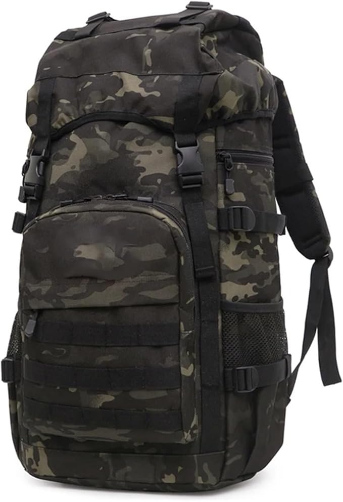 Genérico Compatible For Tactical Men's Backpack GearWaterproof Trekking Hunting Bag Outdoor Bags 50L(Black cp)