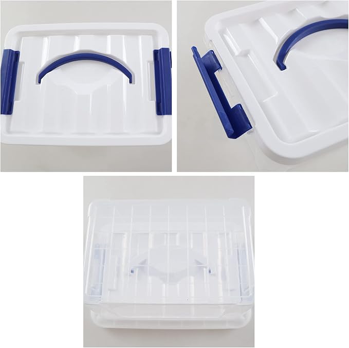 Kiddream 7 Quart Clear Plastic Box Bins 6-pack Small Storage Bins with Lids