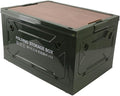 Dioche Camp KitchFolding Camping Storage Box with Wooden Lid - 50L Collapsible Container with Wheels for Easy Transport - Durable PP and MDF Material - Ideal for Camping Picnic and (OD Green)