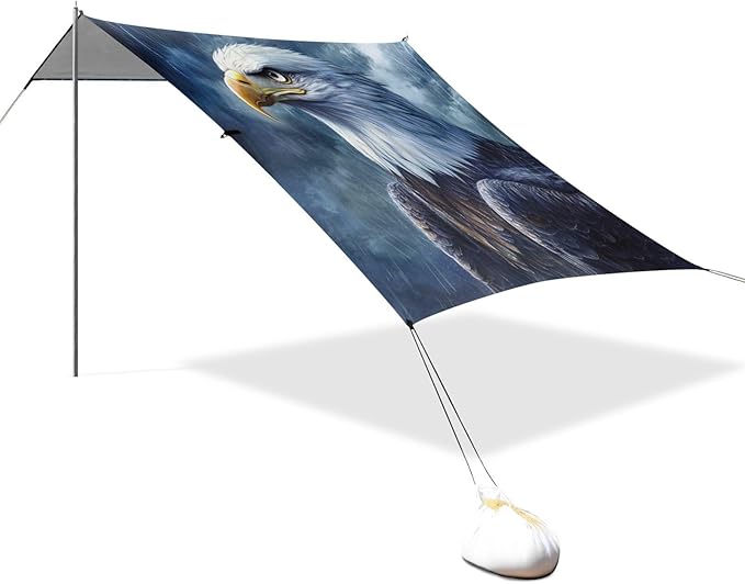 ALAZA Eagles Storm Rain Beach Tent Sun Shelter Portable Canopy Sunshade for Outdoor Camping Picnics Backyard Fun 10x9 ft