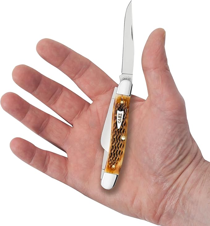 Case XX Pocket Knife BURNT AMBER BONE MEDIUM STOCKMAN IN GIFT TIN Item #10778-6318 SS - Length Closed: 3 5/8Inches