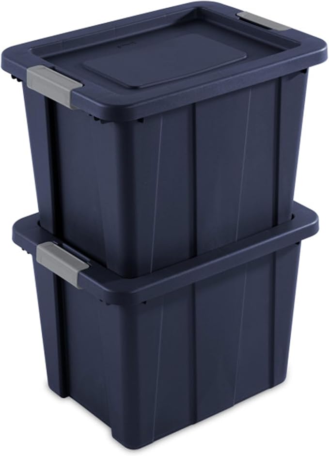 Sterilite 18-Pack Storage Bins with Lids Heavy Duty Totes Tuff1 18 Gallon Dark Indigo