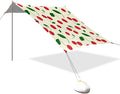 xigua Red Cherries Beach Tent Sun Shelter with Carrying Bag - Silver Coated Oxford Fabric Beach Canopy for Beach Camping Fishing - Includes Windproof Ropes Sandbags &amp Stakes