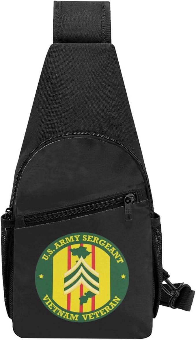 US Army Sergeant Vietnam Veteran Chest Pack Leisure Shoulder Crossbody Chest Bag