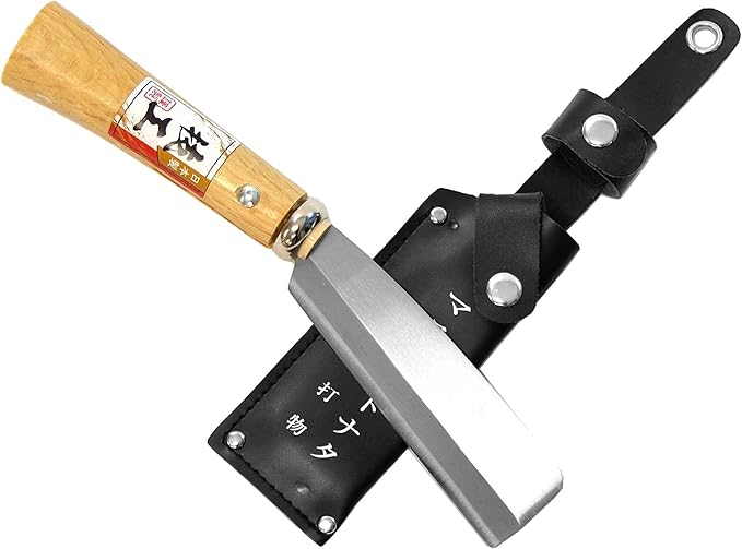 KAKURI Japanese NATA Tool Knife Mini 4.3 Made in Japan Small Bushcraft Hatchet Axe with Sheath for Camping Outdoor Campfire Gardening Ikebana Kado