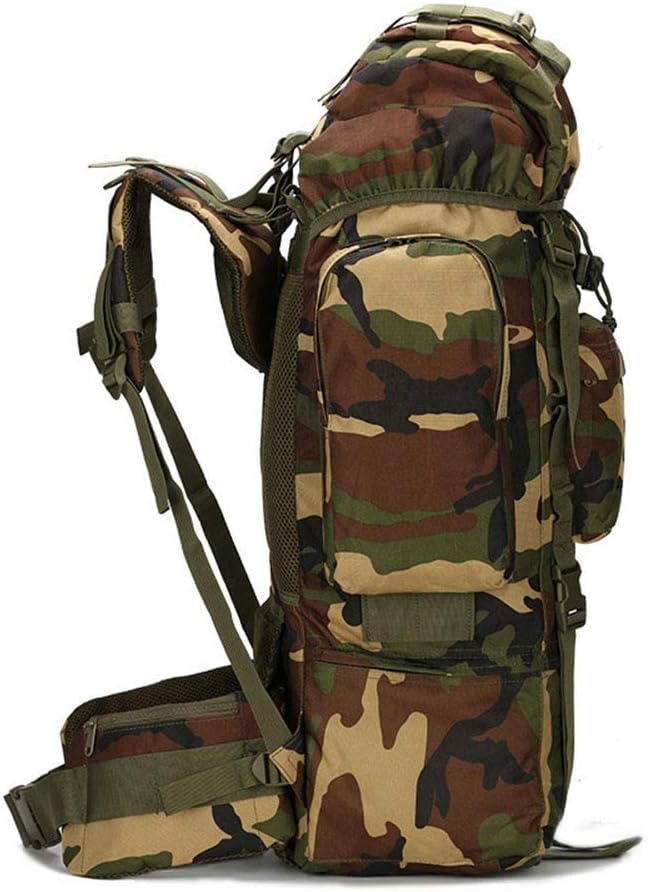 Outdoor Sports Pack Hiking Bag Tactical Rucksack Camo Knapsack Combat Camouflage Tactical Molle 65L Backpack - Nomad