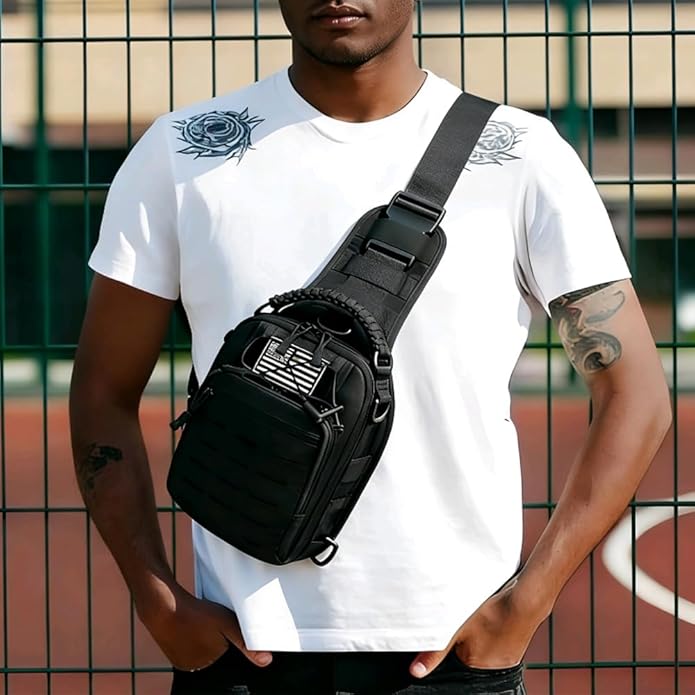 Tactical Sling Bag for Men Concealed Carry Crossbody Pack Gun Carry EDC BagMens Chest Pouch