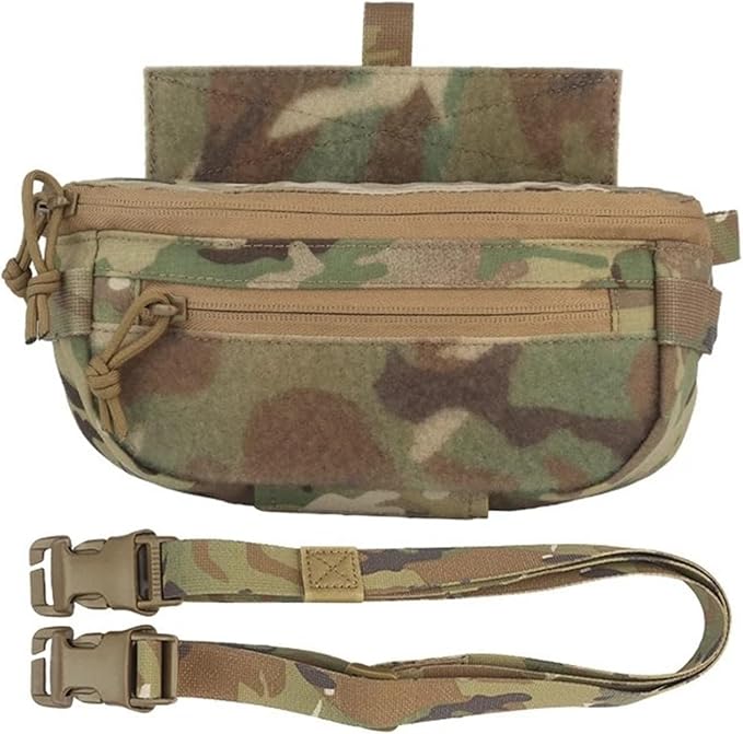 Tactical Drop Pouch Sub Abdominal Carrying Kit Bag Fanny Pack with Hook and Loop Panel for Tactical Chest Rig Outdoor Bag