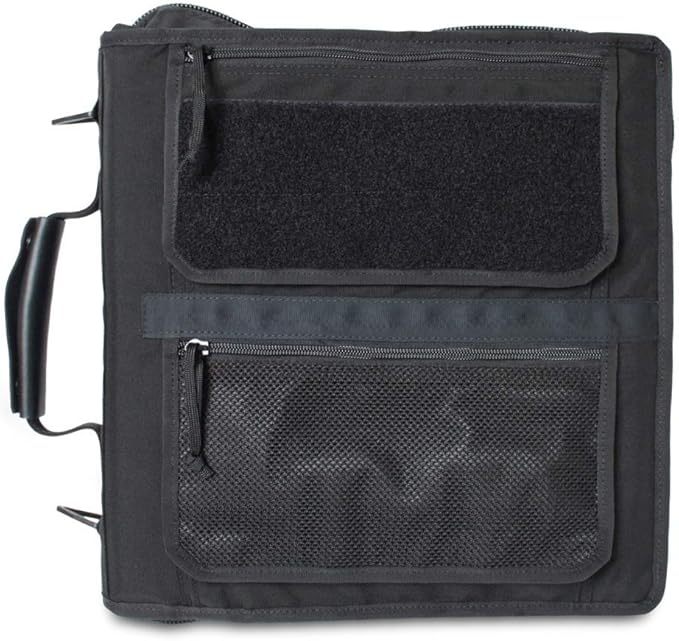 TACTICAL NOTEBOOK COVERS Tactical 3-Ring Binder Cover System | Zippered Padfolio Organizer Bag with Leather Handle | Fits 3” to 4” Binders | Durable Field Use Organizer (Black)