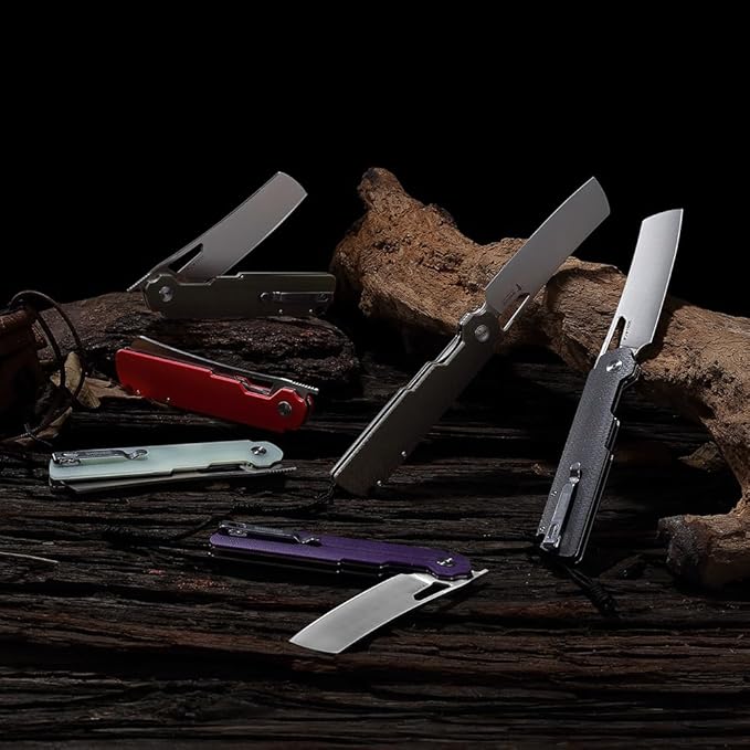 D2 Steel Outdoor Folding Knife Camping Chef Knife for Man G10 Handle with Pocket Clip. 4.01 Pocket Knife for Outdoor Cooking Fishing Hiking &amp EDC. 59-60 HRC Satin Blade. XUN119A-RGS