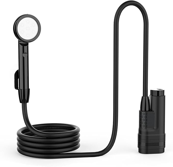 Portable shower camping shower outdoor shower with digital temperature display equipped with removable large capacity rechargeable batterySuitable for camping pet bathing