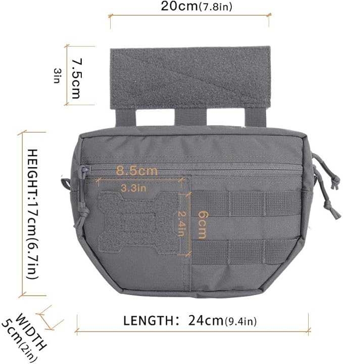 EXCELLENT ELITE SPANKER Tactical Drop Dump Pouch Molle Tool Pouch with Hook &amp Loop Carrying Kit Bag for Tactical Vest Chest Rig