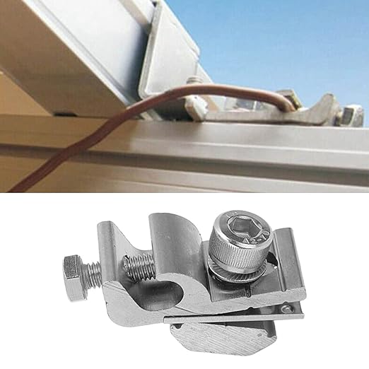 10PCS Solar Mounting System Grounding Clip Lug Bracket Clamps Photovoltaic Support Parts Coupling Earthing Cable Clamp