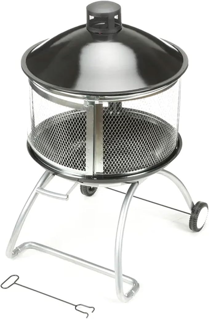 Four Seasons Courtyard Outdoor Fire Pit with Sliding Door and Top Lid 28