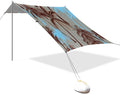 xigua Palm Tree Beach Tent Sun Shelter with Carrying Bag - Silver Coated Oxford Fabric Beach Canopy for Beach Camping Fishing - Includes Windproof Ropes Sandbags &amp Stakes