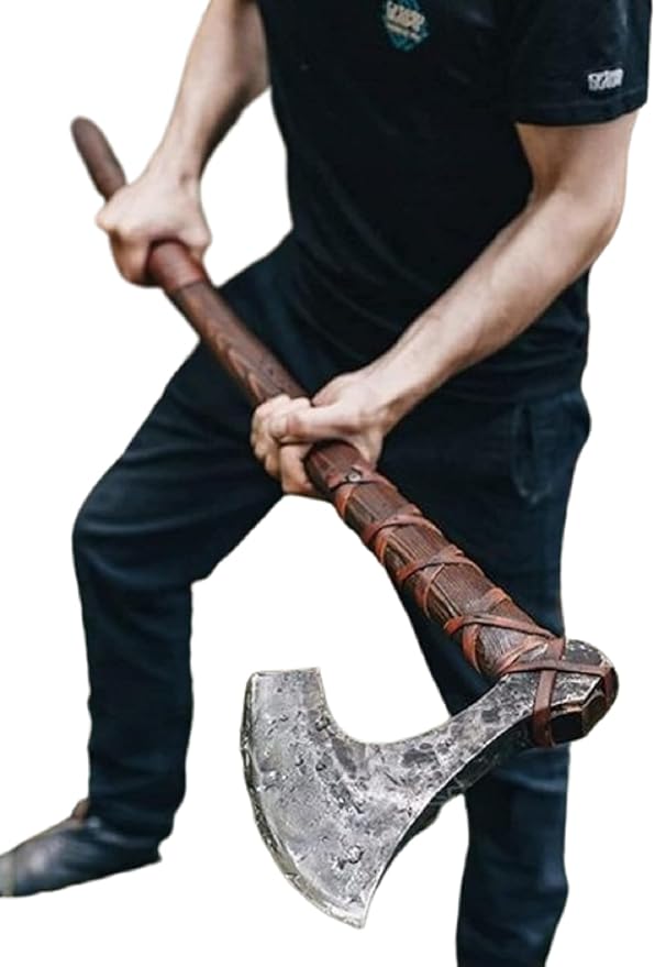 Forest Hunting |42”Two Handed Large Berserker Axe Large Norse AxesScandinavian Style Viking Axe Double Headed ax Real Battle ax Wood Handle self Defense Weapons War Hatchet (Large Norse Axe)