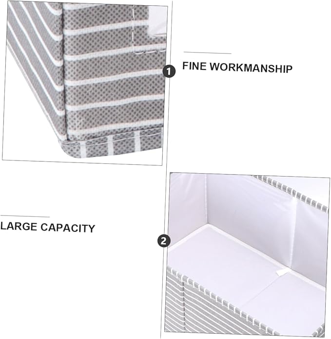 2pcs Foldable Cloth Storage Bins for Wardrobe Organization Grey Clothes Toys Quilts and More