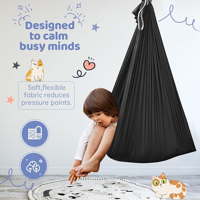 Therapy Swing for Kids with Special Needs (Hardware Included) Sensory Swing Cuddle Indoor Outdoor Adjustable Hammock for Children with Autism ADHD Aspergers Sensory Integration