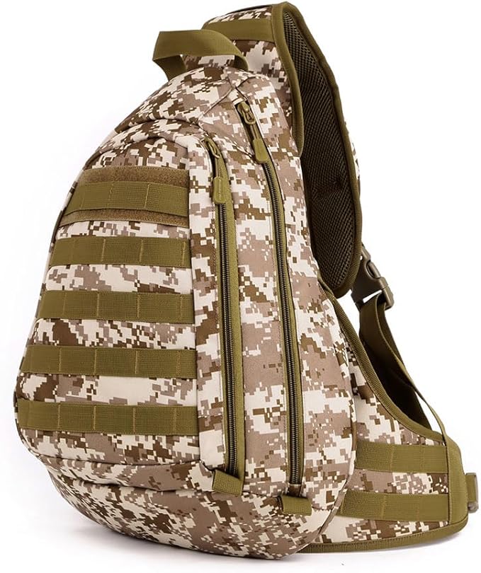 Tactical Backpack 14 Inches Crossbody Laptop Chest Bag Single Shoulder Rucksack Hiking Pack for Outdoor(DD)