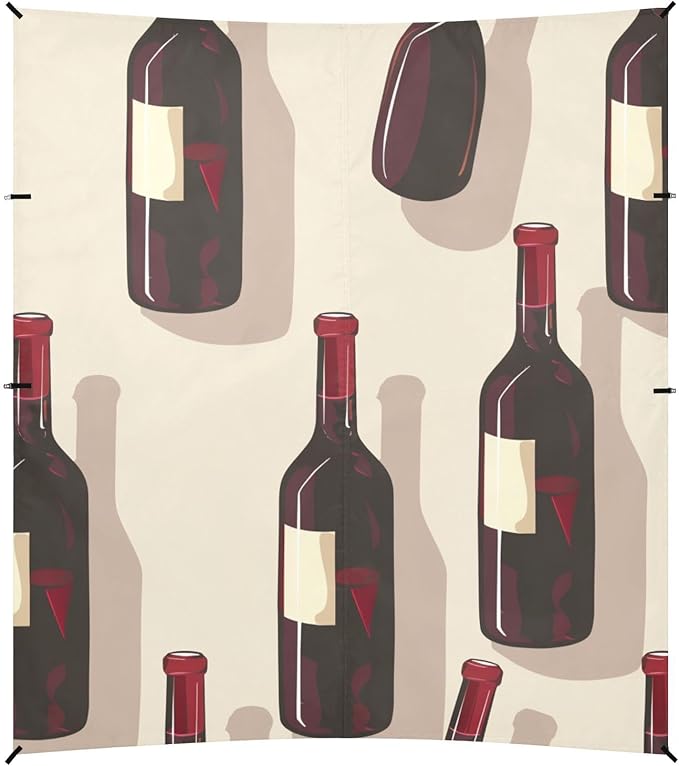 ALAZA Red Wine Bottle Seamless Beach Tent Sun Shelter Portable Canopy Sunshade for Outdoor Camping Picnics Backyard Fun 10x9 ft