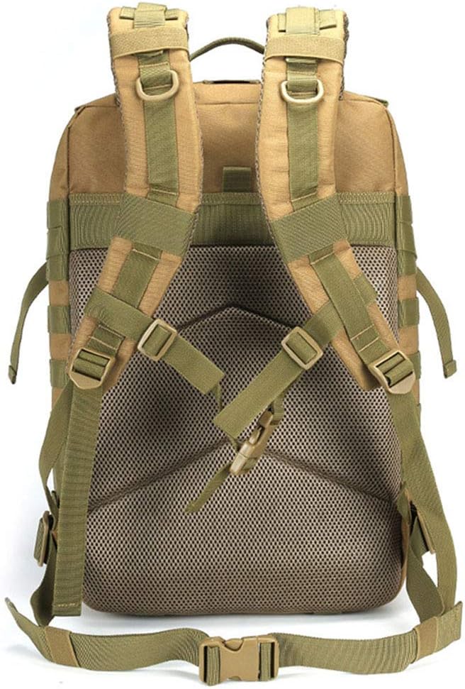 Outdoor Sports Pack Hiking Bag Tactical Rucksack Camo Knapsack Combat Tactical Molle 45L Backpack - Black