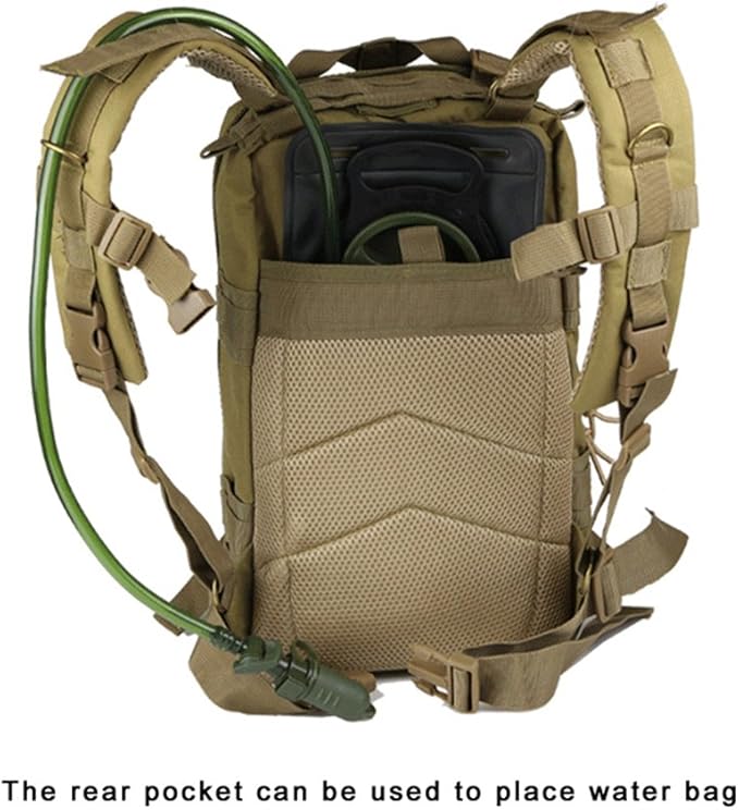 Military Tactical Backpack Assault Pack Molle Bug Out Bag Small Rucksack Molle Backpack for Hiking Camping Hunting Trekking Outdoor Tactical Combat Travel Bag 25L (Army Green)