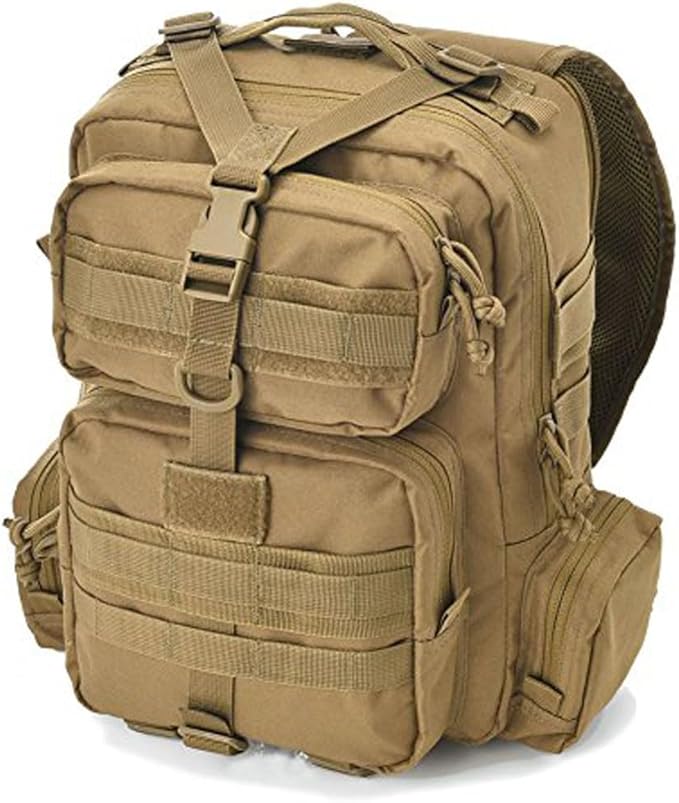 REEBOW GEAR Tactical Sling Bag Military Style Single Shoulder Sling Pack (Style 03-Tan)