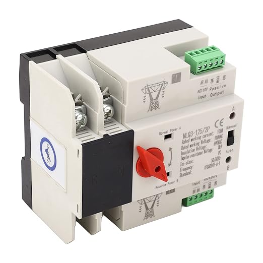 Generic AC110V 100A Power Automatic Transfer Switch 2P ATS Generator Changeover 35mm Rail Mounting for Home and Industrial Use Genericu7g0vgin4y