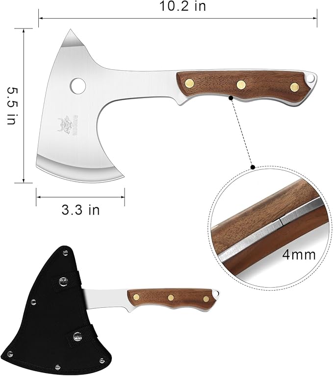 Throwing Axes- 6 Pack 10.2 Tomahawk Axe Full Tang with Sheath Stainless Steel Throwing Hatchet Great for Recreation and Competition