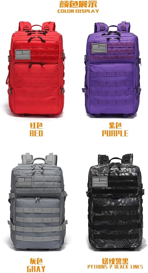 Outdoor sports large capacity backpack camping hiking 3P tactical waterproof mountaineering multifunctional computer