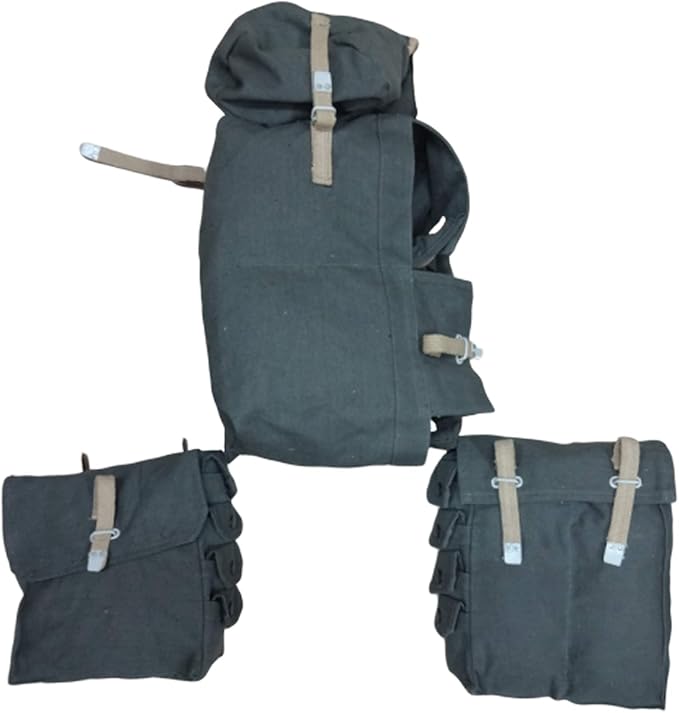 German WWII Engineer Assault Pack - Backpack with Pioneer Pouches - Gray - Reproduction
