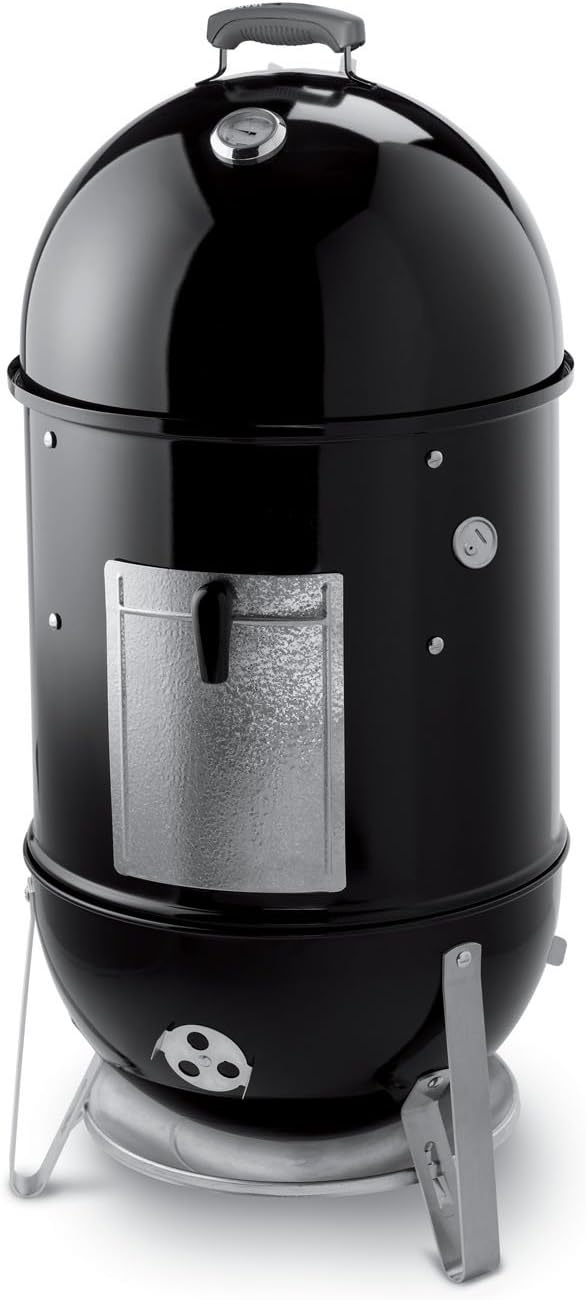 Weber Smokey Mountain Cooker 18-Inch Charcoal Smoker – Outdoor BBQ Smoker with Dual Cooking Grates Porcelain‑Enameled Kettle &amp Temperature Control Dampers