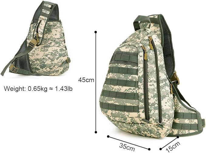 Tactical Backpack 14 Inches Crossbody Laptop Chest Bag Single Shoulder Rucksack Hiking Pack for Outdoor(DD)