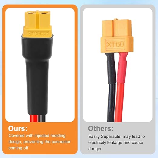 10AWG 40FT XT60 Solar Extension Cable 2 3 6 10 15 20 25 35 40 50 75 100FT XT60 Solar Extension Connector Adapter Thicker Cable Female to Male for Portable Power Station Solar Panel RC LiFePO4 Battery